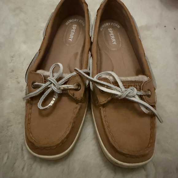 Sperry Shoes - Sperry Women's Brown Leather Moccasin Boat Shoes with White Laces